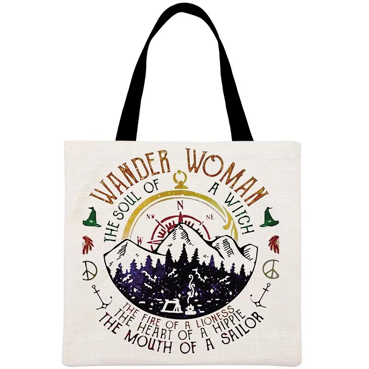 Wander woman Printed Linen Bag-Annaletters