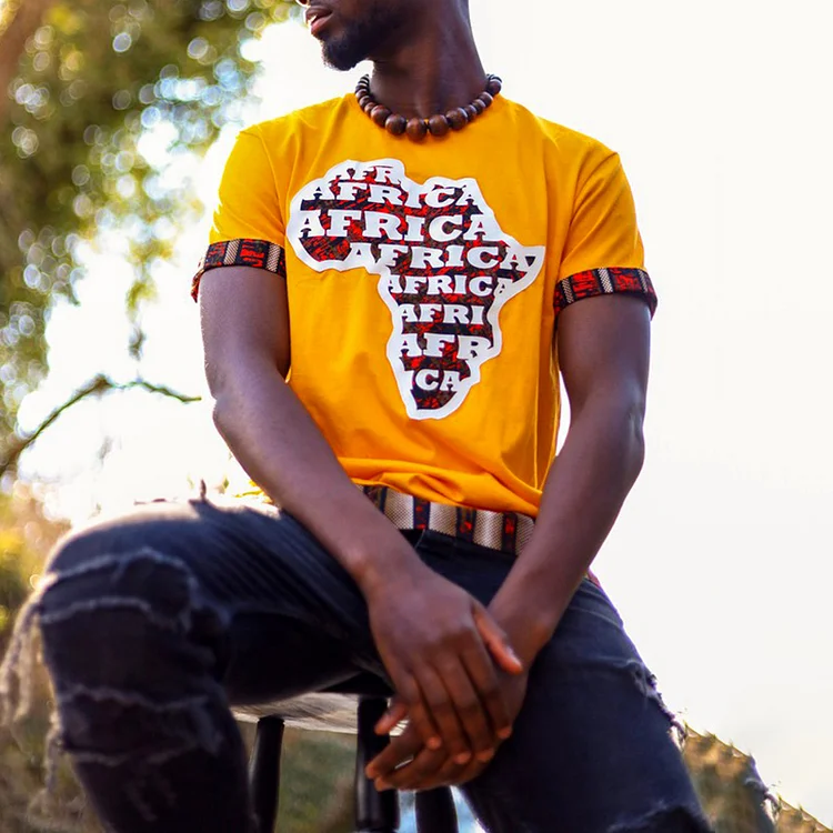 BrosWear Men'S  African Continent T-Shirt