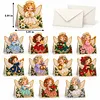 12Pcs DIY Pearl Diamond Painting Christmas Cards, 3D Greeting Card Craft Kits with Resin Pearls, Handmade Holiday Cards for Adults, Christmas Gifts & Decorations