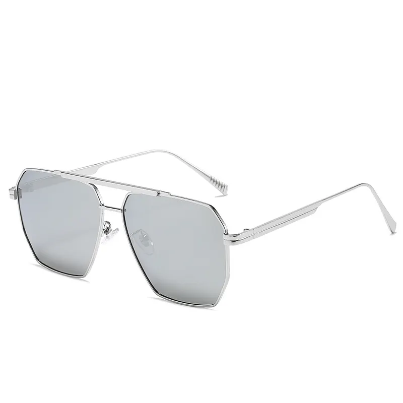 Retro Oversized Square Polarized Sunglasses for Women Men Vintage Shades UV400 Classic Large Metal Sun Glasses-vocosishoes