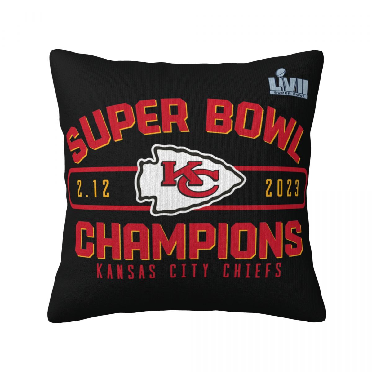 Kansas City Chiefs Super Bowl LVII Champions Strong Finish Short Plush Cushion for Home Decor