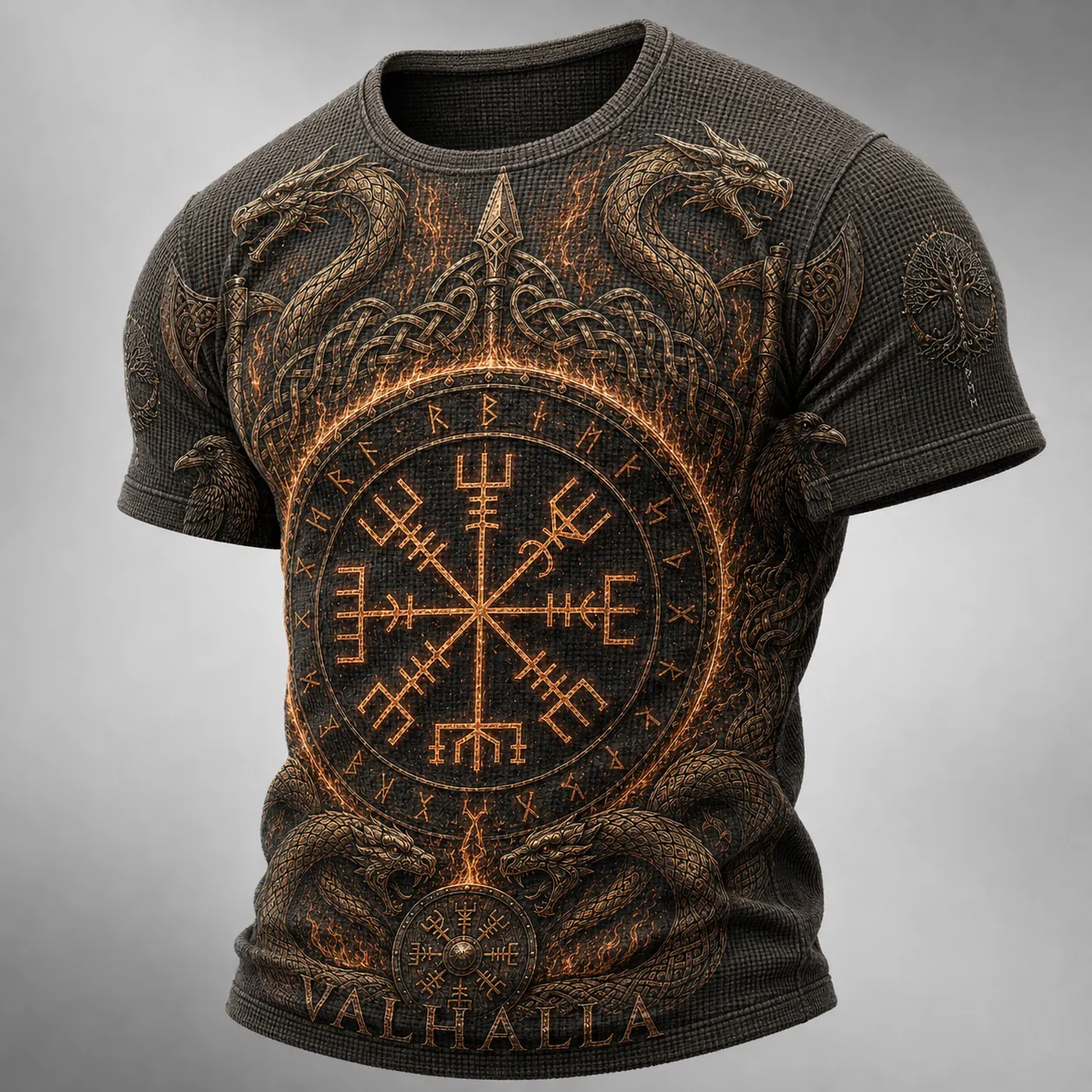 Norse Mythology Viking-Print Men's Casual Top