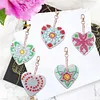 5pcs Double Side Diamond Painting Special-shaped Drill Heart Keychain Kits