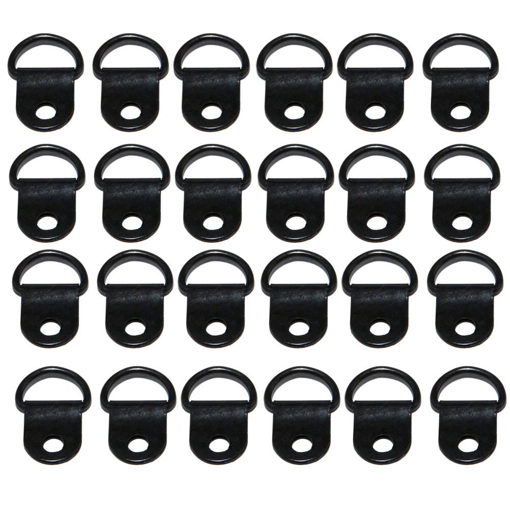 

24x D Shape Cargo Tie Down Rings Anchors Pull Hook Retainer Fixings (Black), 501 Original