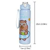 700ml Capybara Cute Water Cup with Straw & Handle Travel Water Bottle for Sports