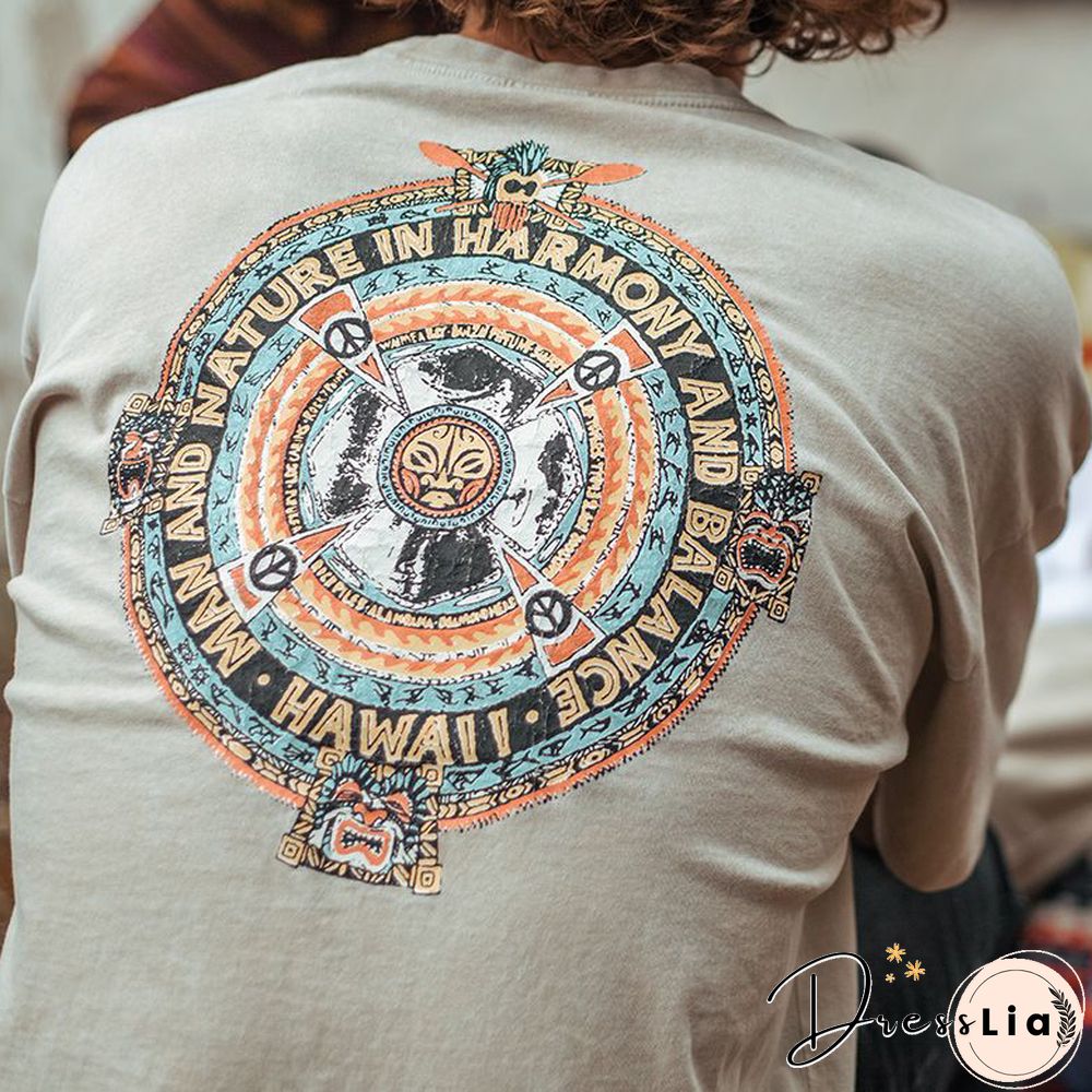 Vintage Graphic Art Print Short-Sleeved T-Shirt