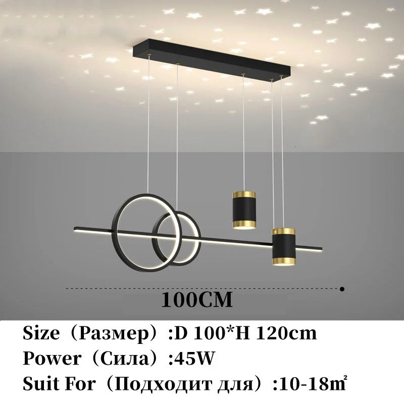 Modern New LED Pendant Lights Luxury Dining Room Lamp Gold Black Creative Starry Decoracion Kitchen Dining Table Bar Chandeliers