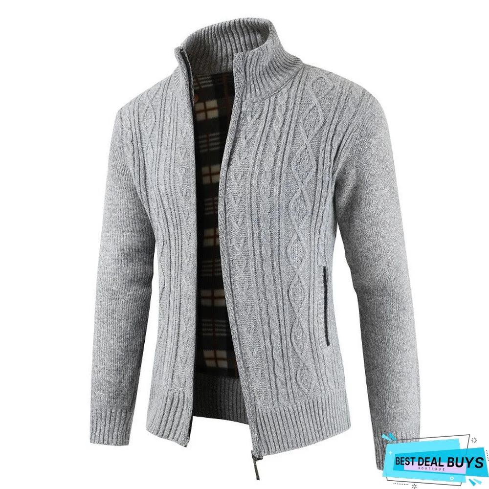Men's Stand Collar Thick Sweater