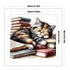 Books And Cats-11CT Stamped Cross Stitch 40*40cm/15.75*15.75in tapestrymarket