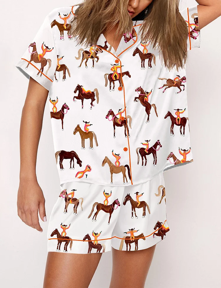 Women's Gangstas Paradise Cowboys Horses Rodeo Pajama Set