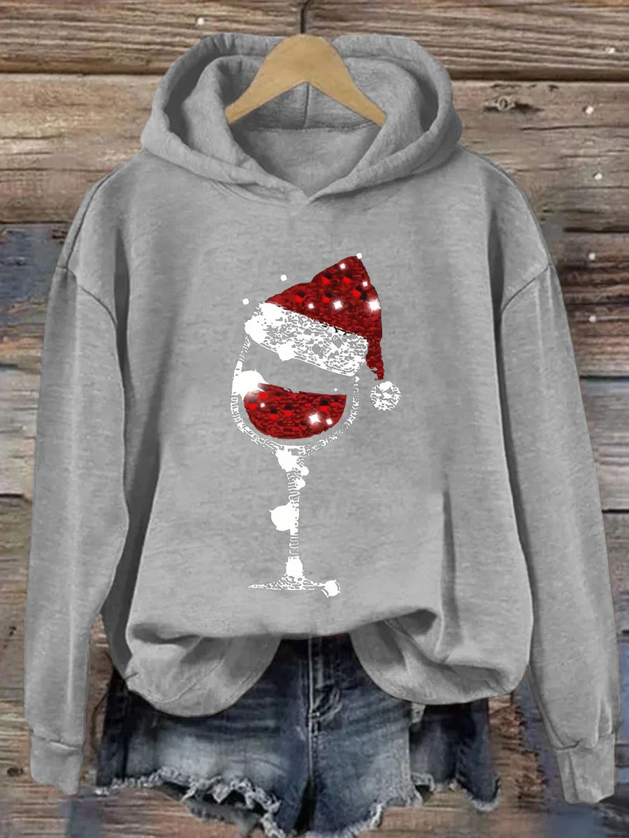 Christmas Wine Glasses Hoodie