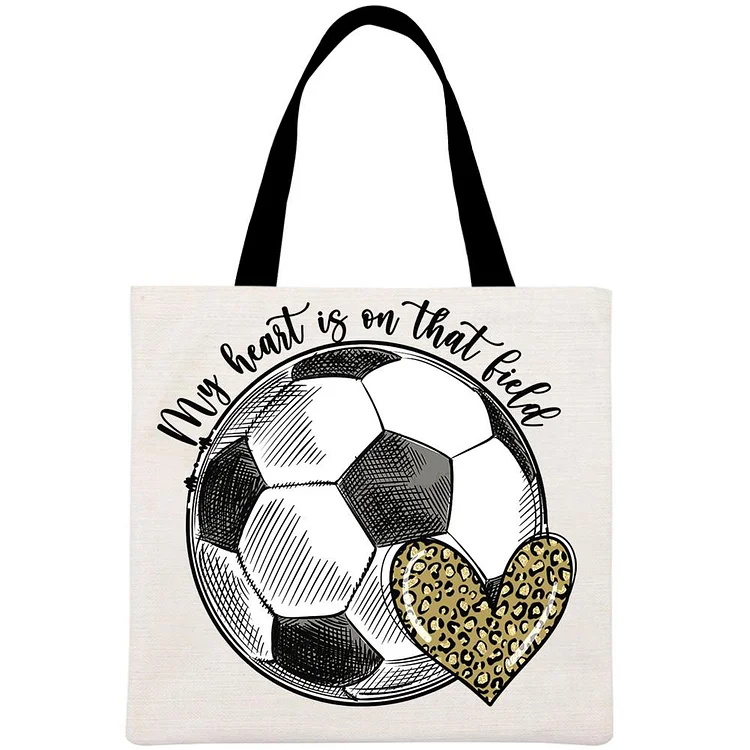 ONLY $7.99 My heart is on that field Printed Linen Bag-Annaletters