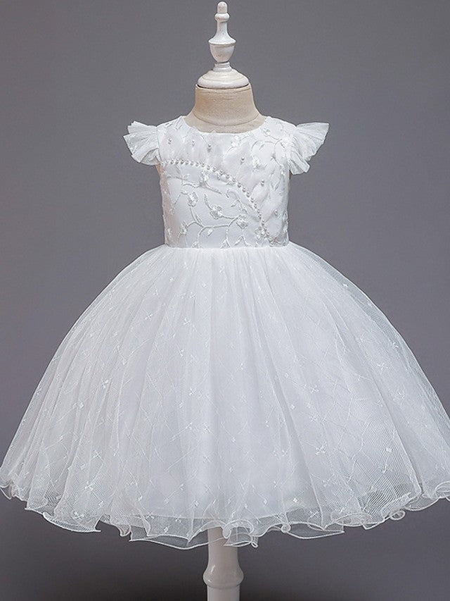 Daisda Ball Gown Cap Sleeve Jewel Neck Flower Girl Dresses Tulle With ...