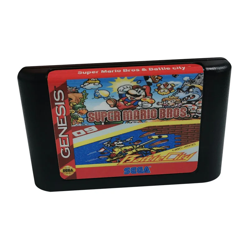 Super Mario Bros & Battle City For SEGA Genesis & Mega Drive - 16 Bit Game Cartridge