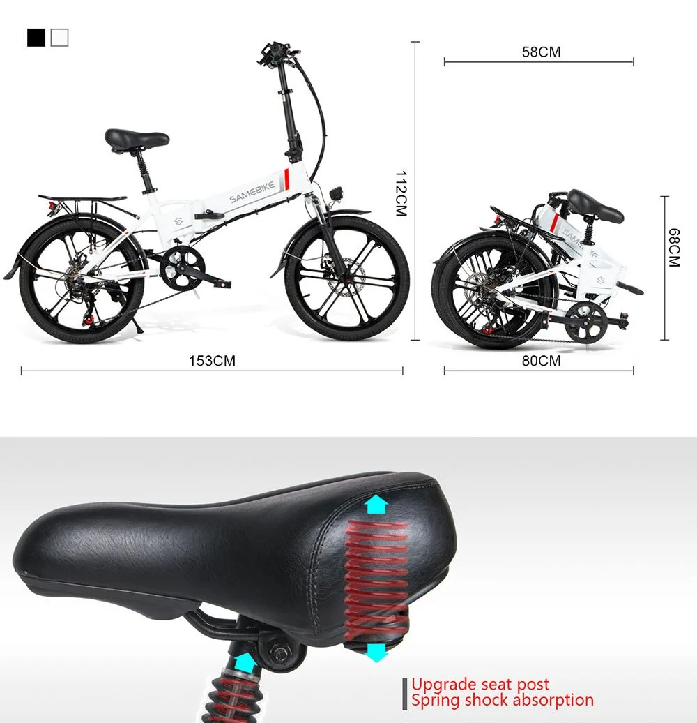 SAMEBIKE 20LVXD30 II Folding Electric Bike 20 Inch Tires 350W Motor 10.4Ah  Battery Max 35 KPH (Updated Version)