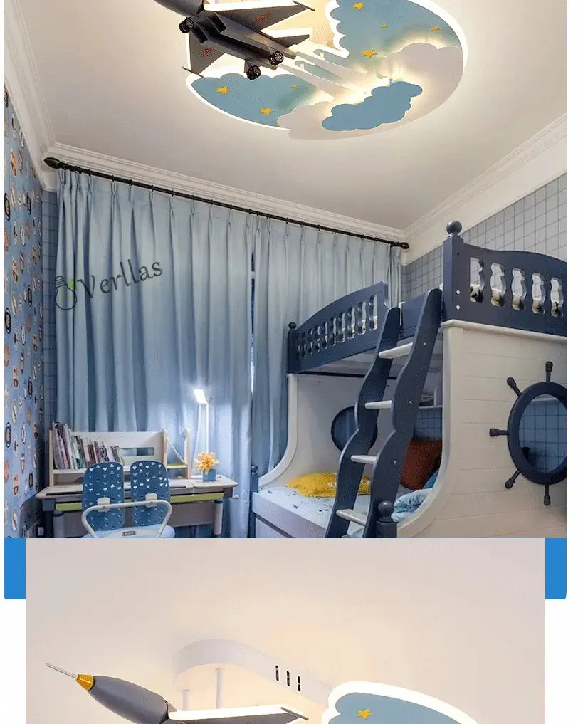Airplane LED Ceiling Lights for Boys Girls Baby Bedroom Study Room -  Colorful Kids' Room Ceiling Lamp (110V-260V), image size:812x1017