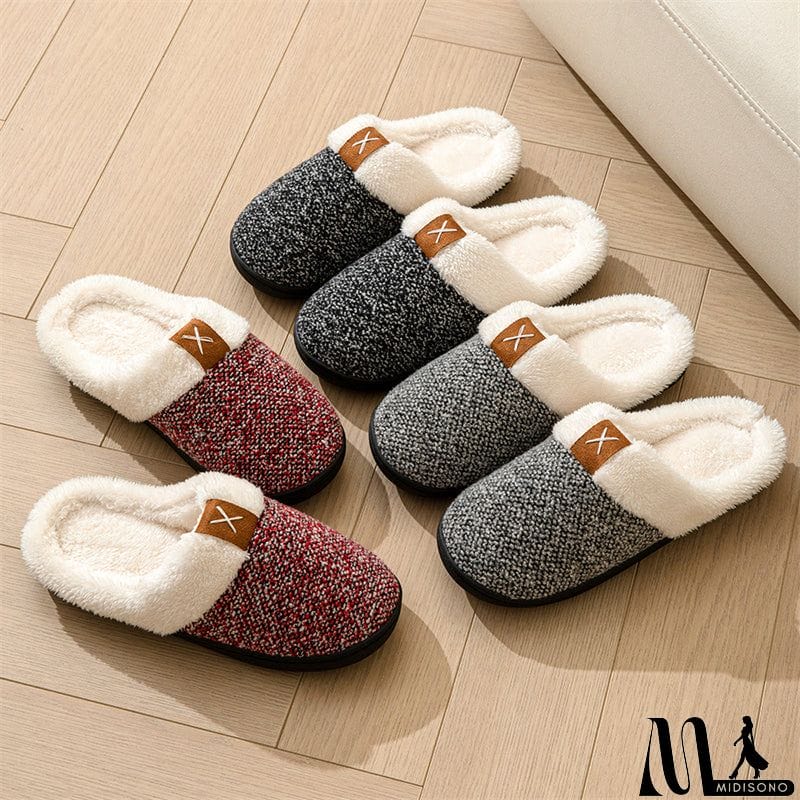 MidiSono - Comfortable Fleece Lined Home Slippers for Women Men