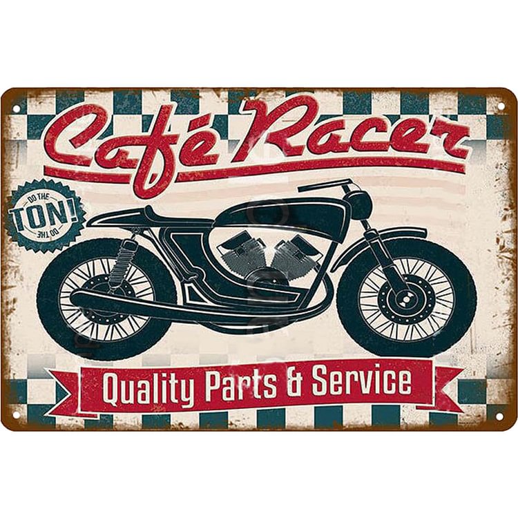 Moto Cafe racer - Enseigne Vintage Métallique/enseignes en bois - 20*30cm/30*40cm