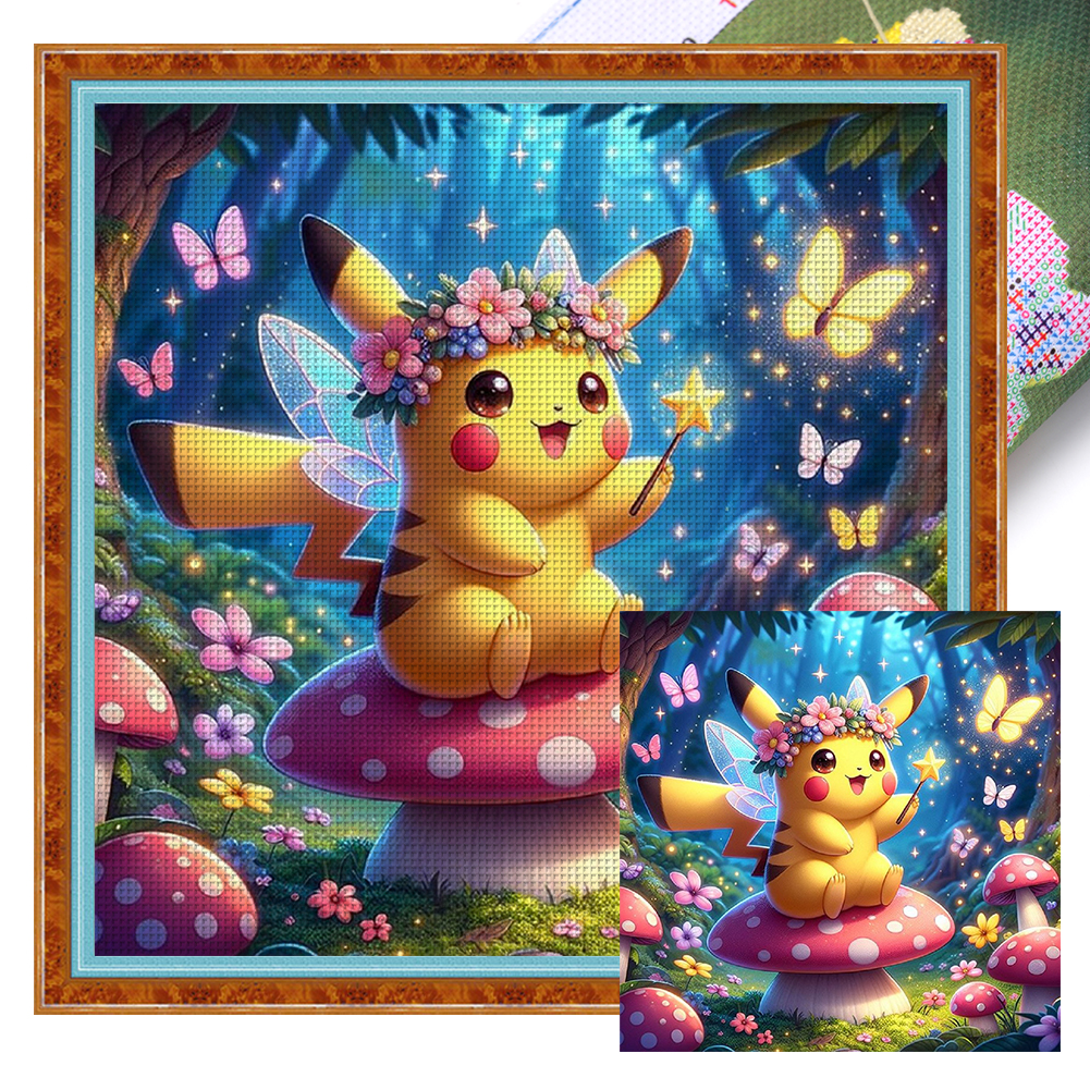 Pokemon Full 11CT Pre-stamped Canvas(40*40cm) Cross Stitch