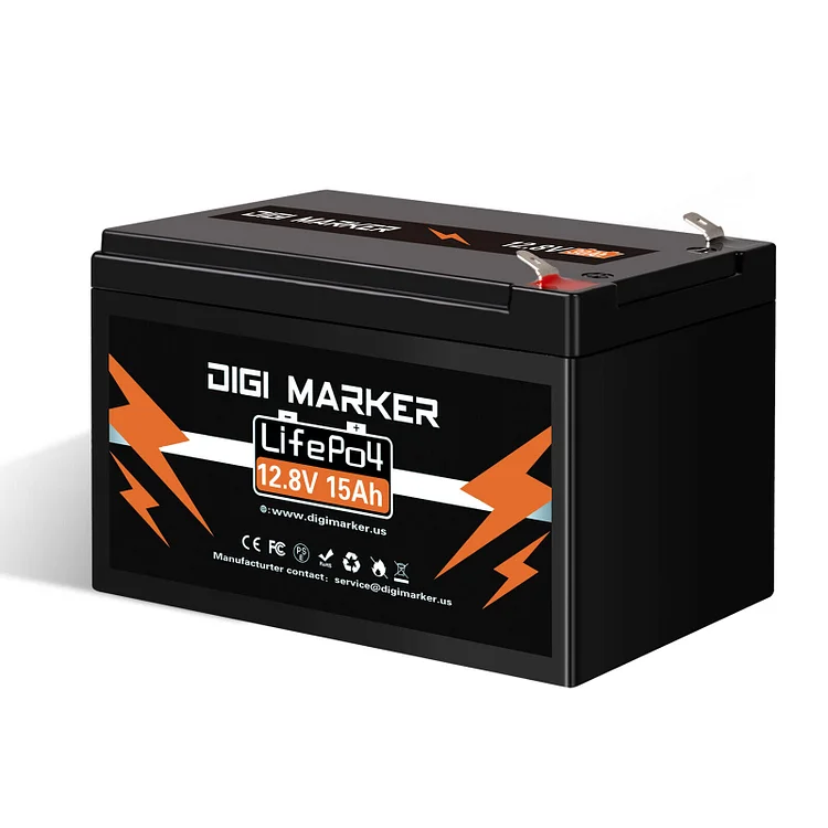 12.8V 15Ah LiFePO4 Battery 192Wh - Digi Marker