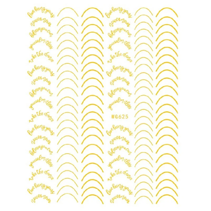 12-color Number Pattern Nail Sticker Decoration 3D Nail Art Stickers English Old Font Arabic Numeral Decals Designer Nail Foil