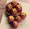 Solid wood mangosteen carving creative hand-held pieces Home desktop small ornaments
