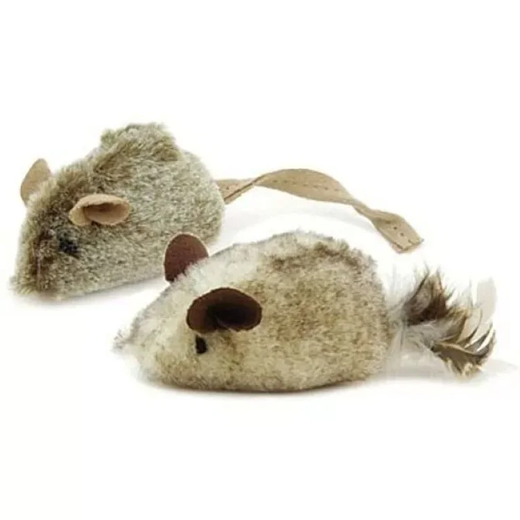 Realistic Mouse Cat Toy Set 2 Pieces slivor