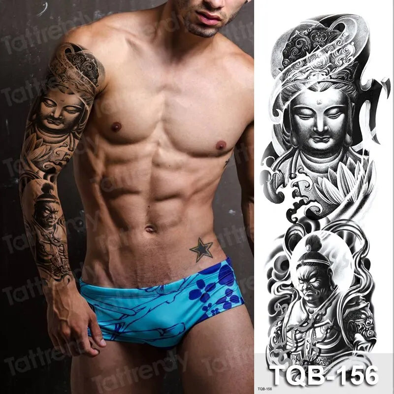 large temporary tattoos women thigh leg tattoo sleeve pattern waterproof tatoo sticker body art sexy tatoo fake water sheet