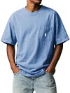Men's Loose Round Neck Pocket T-shirt