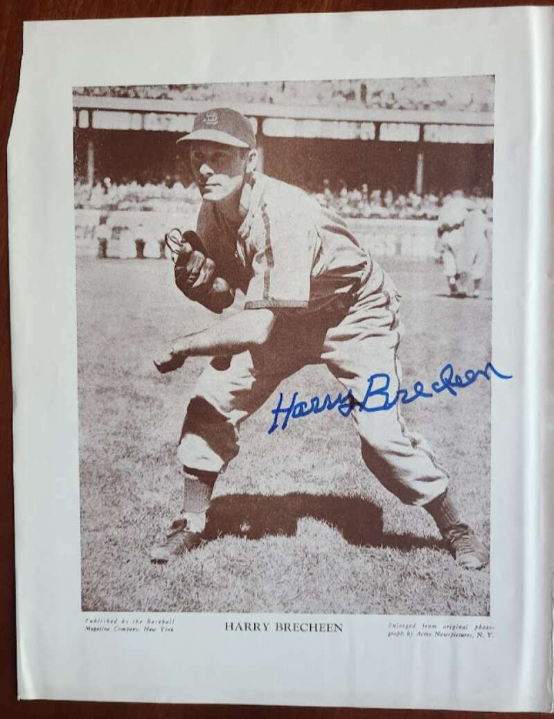 Harry Brecheen JSA Signed 9x12 Photo Poster painting M114 Baseball Magazine Premium Autograph