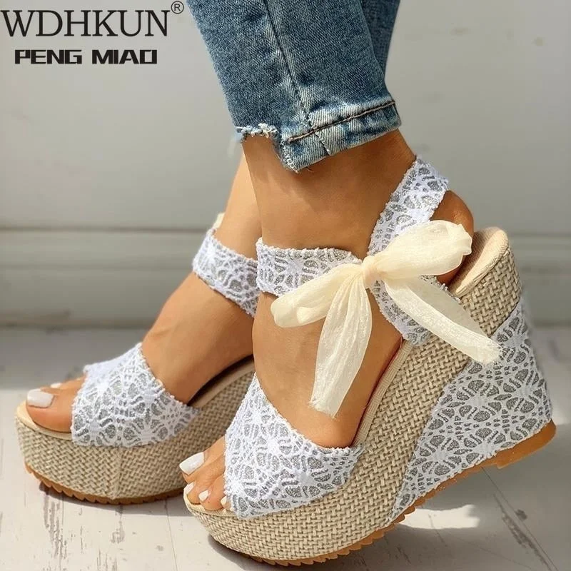 Women Fashion Summer Platform Wedge Sandals Ankle Strap Fish Mouth Espadrilles Sandals Sandalias Femininas Sandalen Sandales
