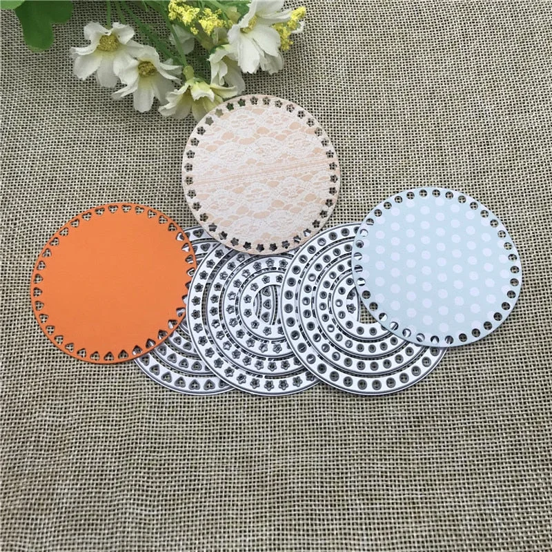 Lace RoundSuit frame Stamps Metal Cutting Dies Stencils For DIY Scrapbooking Decorative Embossing Handcraft Die Cutting Template