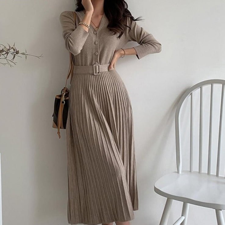 2022 autumn women's temperament knitted skirt long sweater skirt bottoming autumn and winter dress