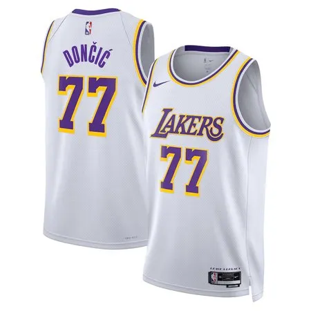 Unisex Los Angeles Lakers #77 Luka Doncic  White Swingman City Edition Jersey