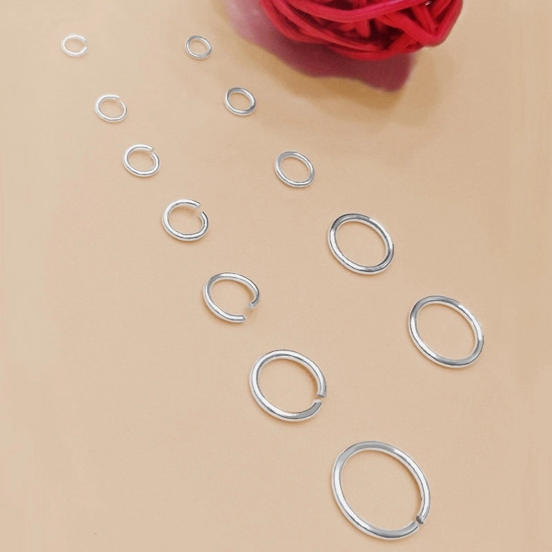20 Pieces 925 Sterling Silver Circle Solid Color Jump Ring Jewelry Accessories