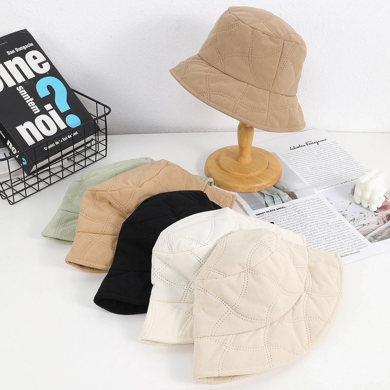 Unisex Casual Minimalist Commute Solid Color Wide Eaves Bucket Hat