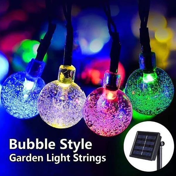 30 LED Solar Bubble Beads Patio String Lights