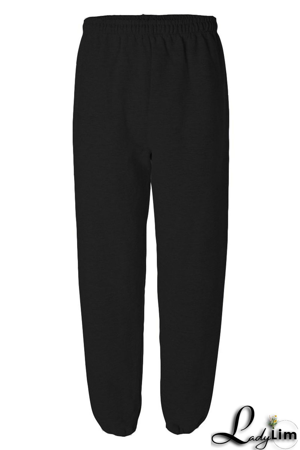 Black Casual Solid Split Joint Straight High Waist Solid Color Bottoms