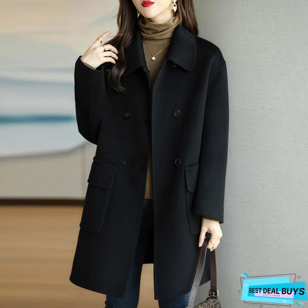 Thickened and Slim Woolen Coat In Autumn and Winter
