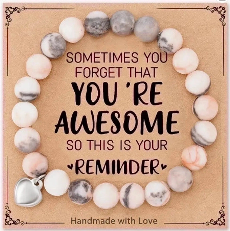 2 Pieces Retro Geometric Natural Stone Handmade Bracelets