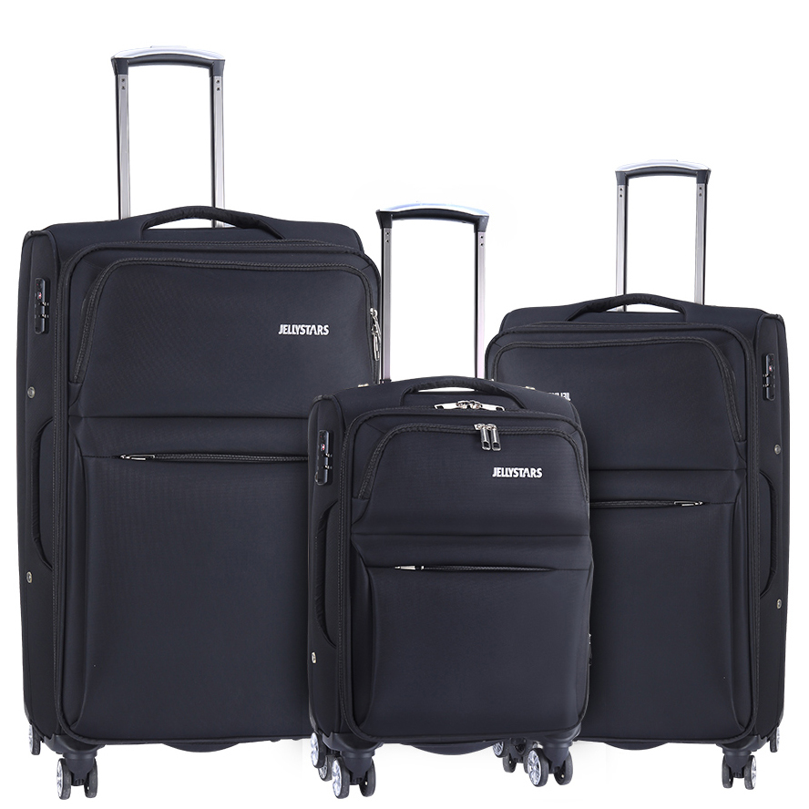 JELLYSTARS 3-Piece Softside Suitcases with Wheels 20 24 28 inches ...