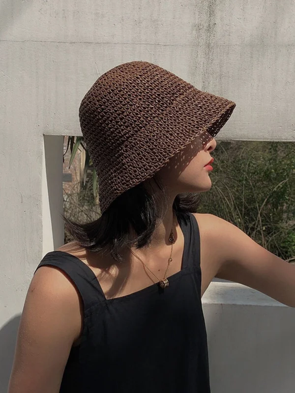 Leisure Sun-Protection Dome Straw Hat