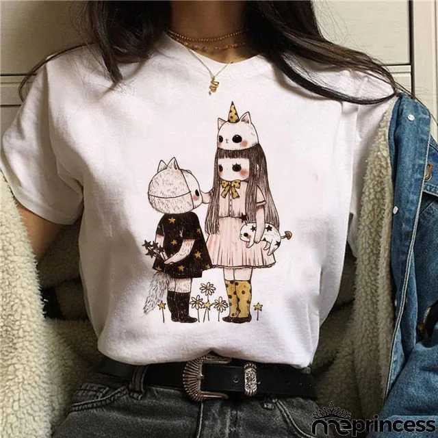 Women Fashion Floral Graphic Print Short Sleeve T-Shirt