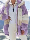 Women's Winter Warm Coat Contrasting Lamb Wool Padded Coat