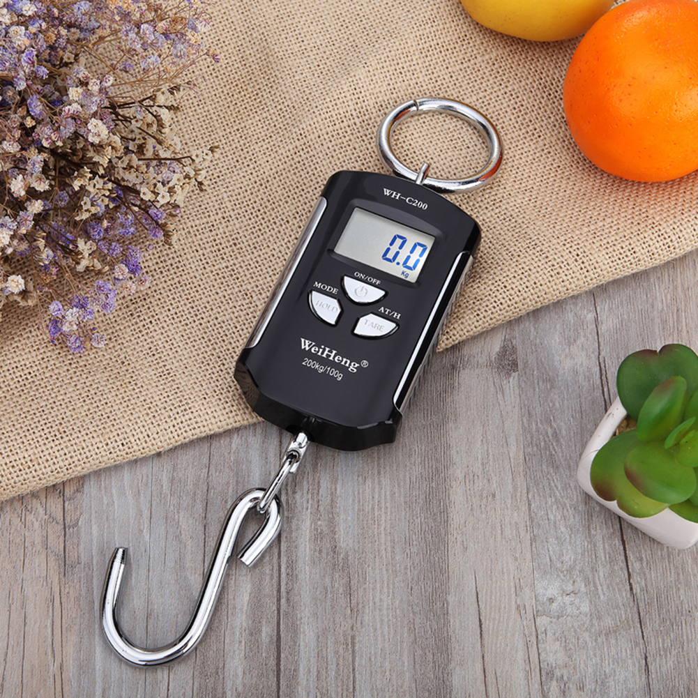 

200kg 100g Digital Kitchen Scales Fishing Luggage Electronic Hanging Scale, Silver, 501 Original