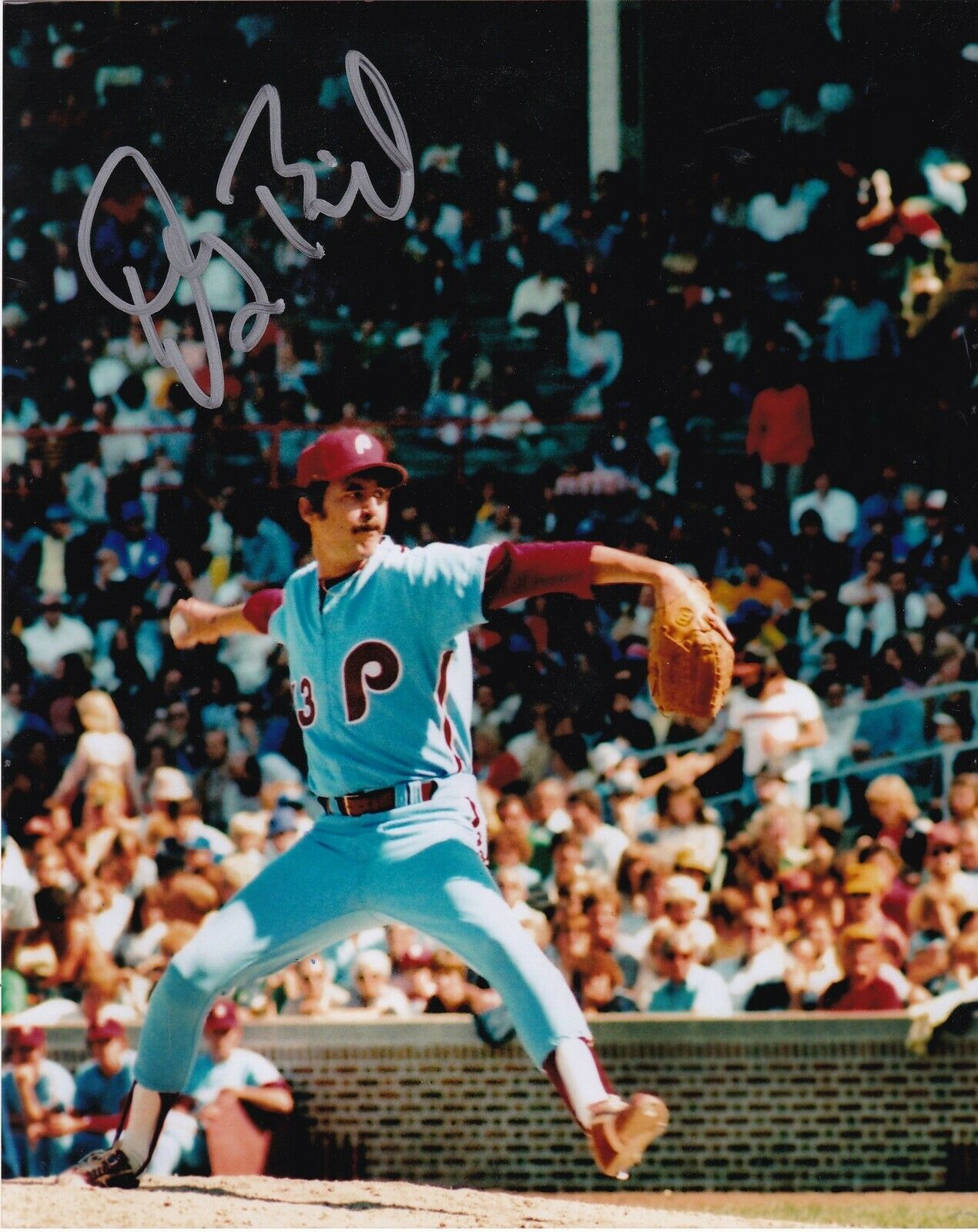 DOUG BIRD PHILADELPHIA PHILLIES ACTION SIGNED 8x10