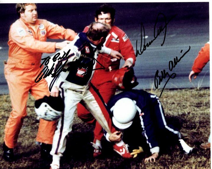 CALE YARBOROUGH and DONNIE and BOBBY ALLISON Signed Photo Poster paintinggraph - To Bill