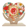  5D DIY Special Shape Diamond Painting Wooden Heart Shape Desk Ornament Decor Kit