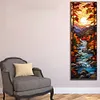 5D DIY Full Round Stained Glass Partial AB Diamond Painting Girl Beast 35x35cm (B)