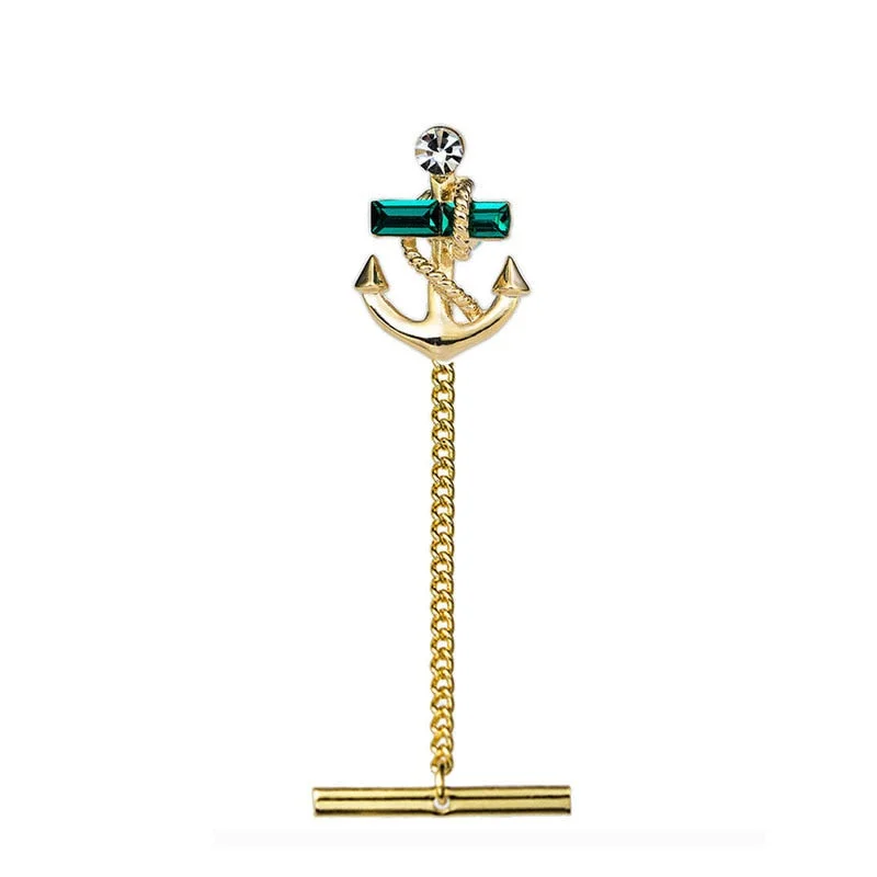 New Tie Pin Men's Shirt Tie Button Business Wedding Banquet Daily Gold/ Exquisite Crystal Tie Accessories Lock Buckle